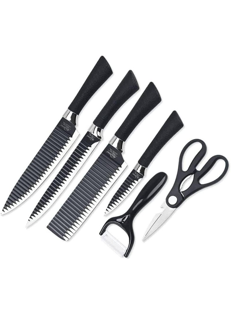 zepter kitchen knife set ,6 piece , stainless steel with black handels - Image 3